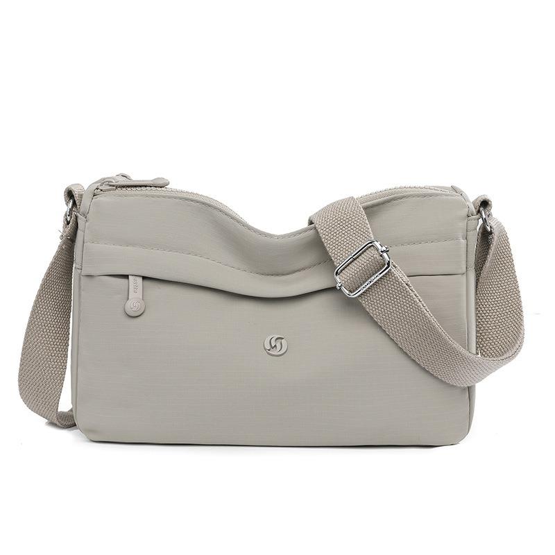 

Летняя новая легкая нейлоновая женская сумка, портативная многосекционная сумка через плечо, женская повседневная литературная сумка для мамы серый