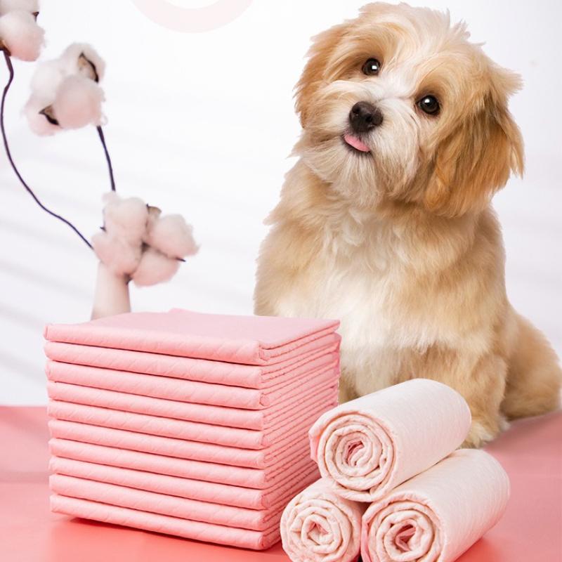 Pink Thicken Dog Urine Pad Water Absorbing Sanitary Mat Disposable Puppy Training Pee Pads Quick Dry Surface Mat Clean Cushion Cat Production Mattress