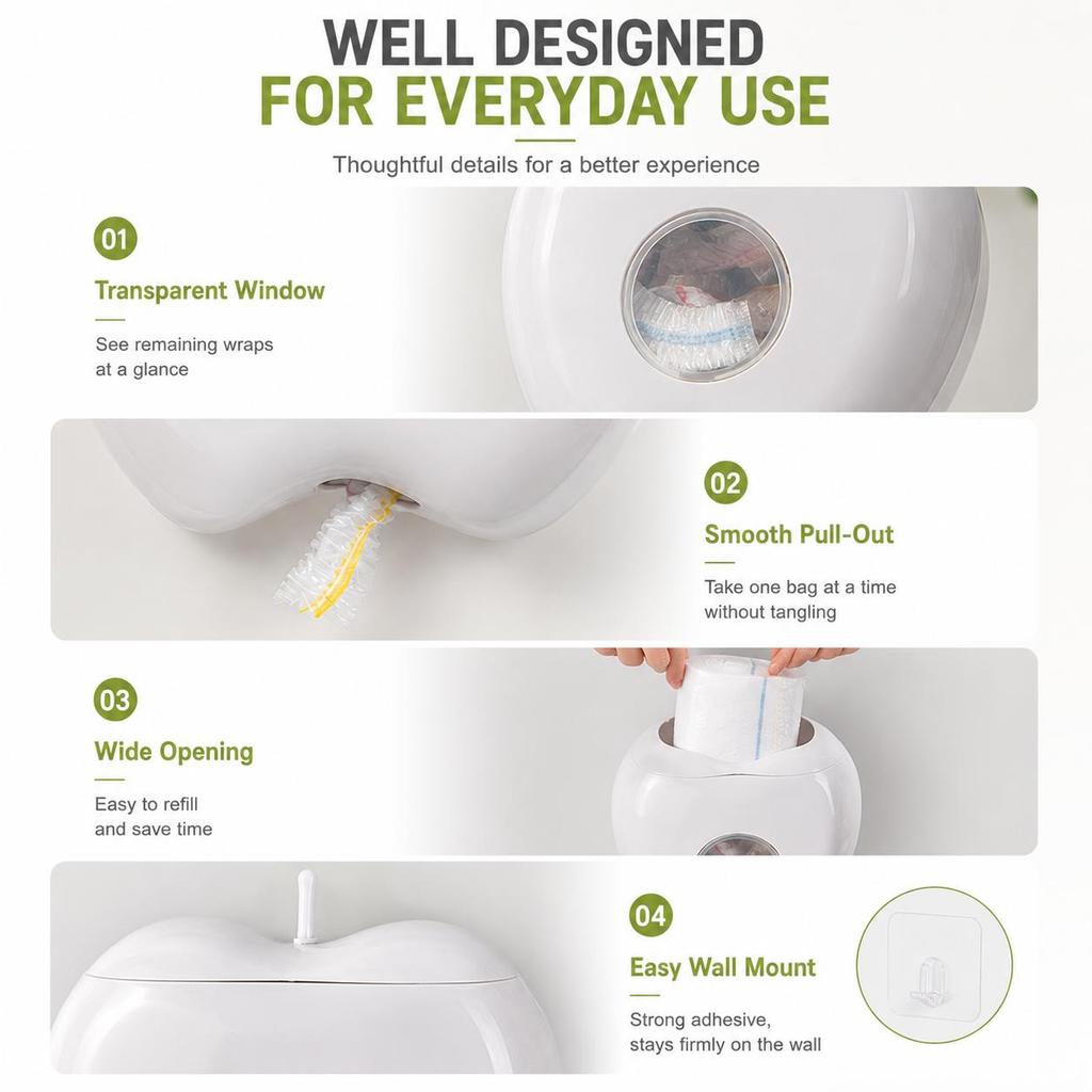 Fresh-keeping Film Set Storage Box Kitchen Household Wall-mounted Large-capacity Punch-free Fresh-keeping Bag Hanging Wall Extraction Finishing Box