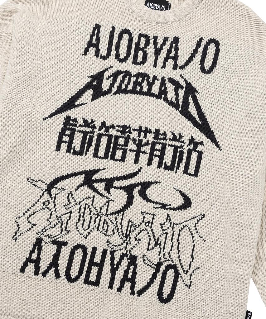 AJOBYAJO Total Logo High-Twist Yarn Sweater [Ivory]