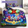 Hedgehog Sonic Pattern Bedding Quilt Set Quilt Cover Pillowcase Home Decoration Birthday Gift (1 * Duvet Cover + 2 * Pillowcase, Without Core)