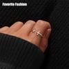 Romantic Heart Cross Love Zircon Opening Rings for Women Jewelry