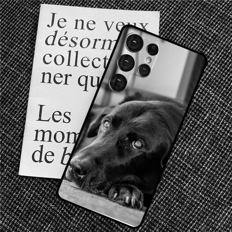 Black Labrador Dog Case For Samsung Galaxy S25 Ultra S20 S21 S22 S23 S24 Ultra S9 S10 Plus S25 FE Back Cover