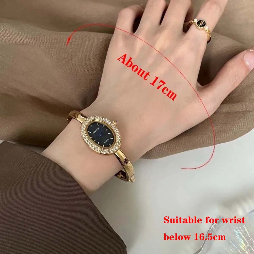 Dropshipping Ceasuri de Marcă Faimoasă Femei Ceas cu Cuarț cu Cadran Oval Incrustat cu Diamante Cadouri de Lux Ceas de Mână cu Brățară Reloj Mujer