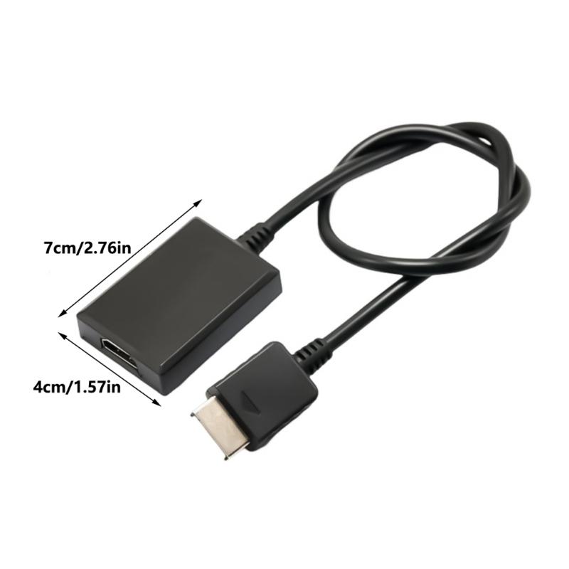 Video Converter for HDTV Monitors Portable Adapter Gaming Adapter Cable 5V Input with USB Cable Black