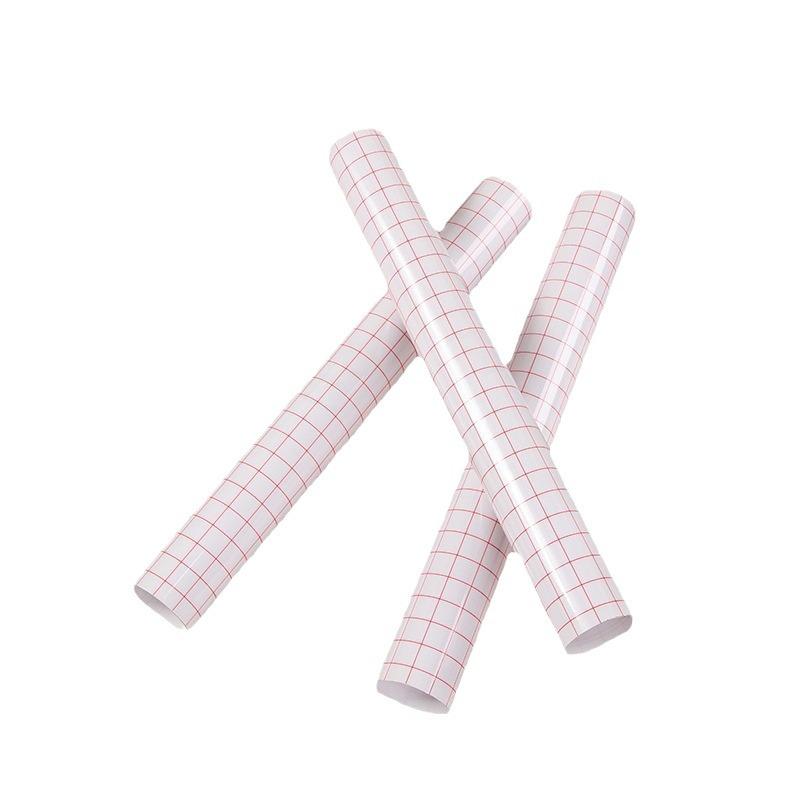 Průhledné červené samolepicí PET nálepky s přenosovým polohovacím papírem