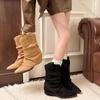 Fashion Comemore Autumn Vintage Pointed Toe Women Western Cowboy Boots Fashion Slip On Shoes Ladies Elegant Thick Heel Short Booties