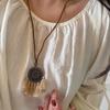 Flower Ethnic Style Necklace Tassel Bohemian Style Necklace Korean Style Long Sweater Chain  Party