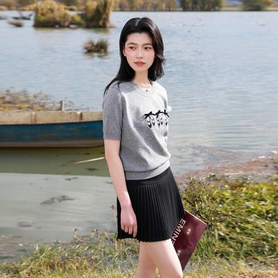 Sancai Plus Size High-Waist Pleated A-Line Mini Skirt