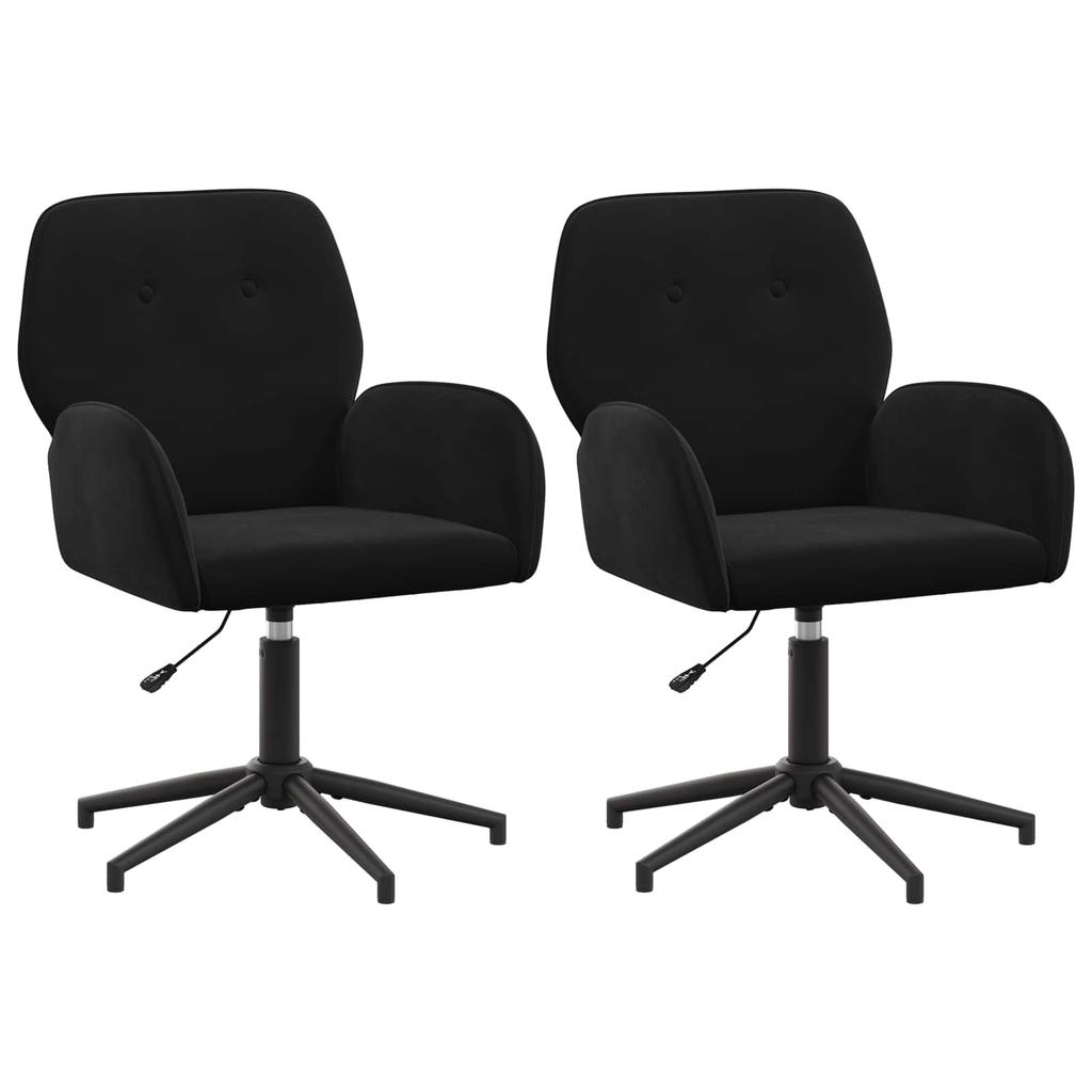 Swivel Chairs 2 Pcs. 54 X 55 X 90 Cm Black Velvet