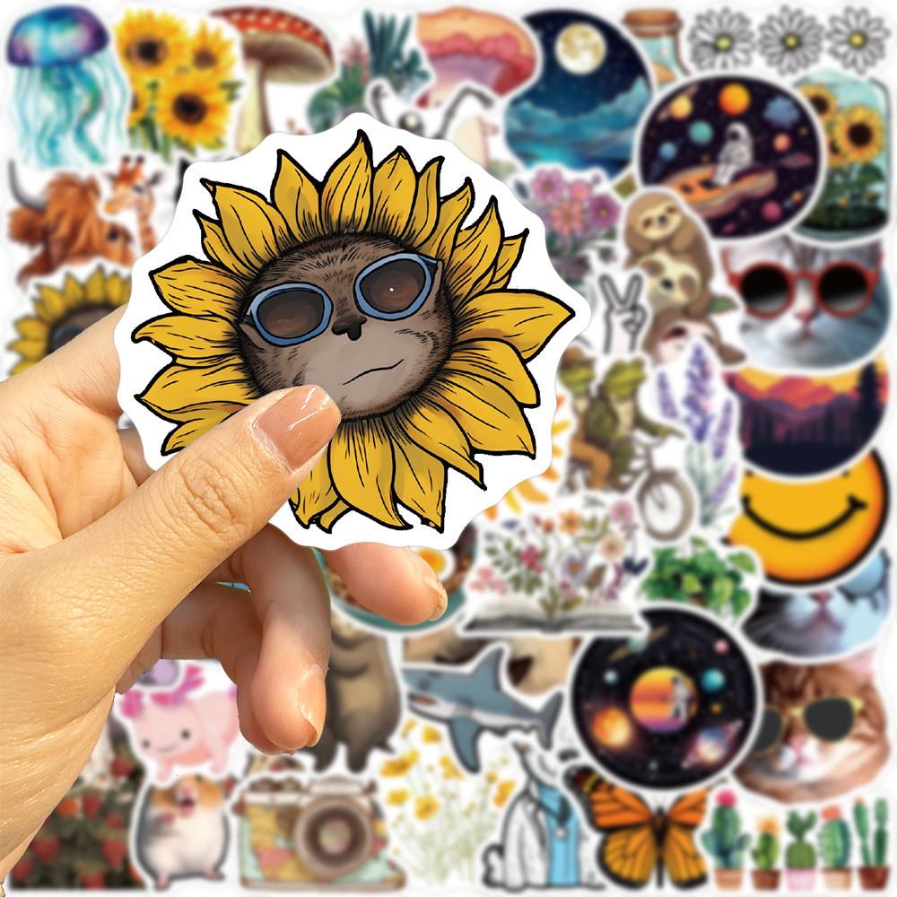 50-Piece Original Design Graffiti Stickers - Waterproof DIY Decor for Guitar, Notebook & Luggage