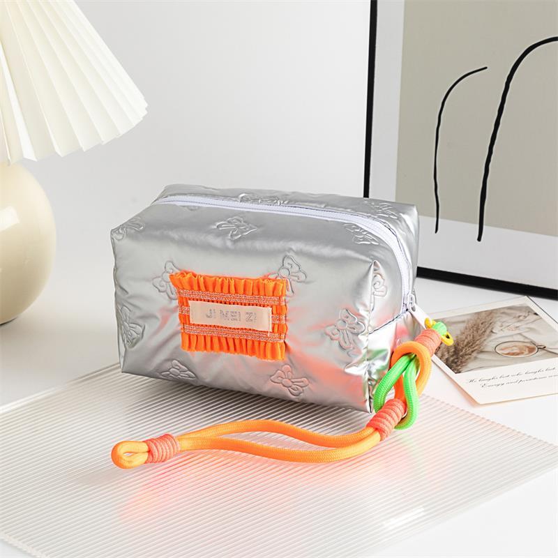 

Pu Waterproof Hand-Held Cosmetic Bag Storage Bag With Lanyard Large Capacity Travel Portable Pencil Case Student Stationery Bags