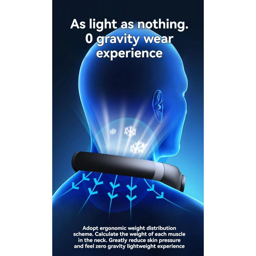 Summer Lazy Person Hanging Neck Fan Outdoor No Leaf Silent Small Fan Air Conditioning Fan Charging Portable Travel Small Electri