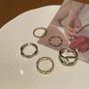 Mode Vintage Gold Ringe Set Twist Hohl Kreuz Ring für Frauen Schmuck Zubehör