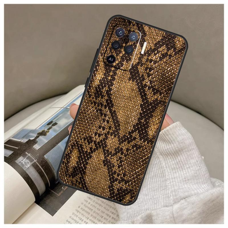 Ormskinnsfodral För Oppo A74 A94 A54 A18 A38 A58 A78 A98 A80 A60 A40 A96 A76 A16 A15 A17 A57 A77 A5 Pro