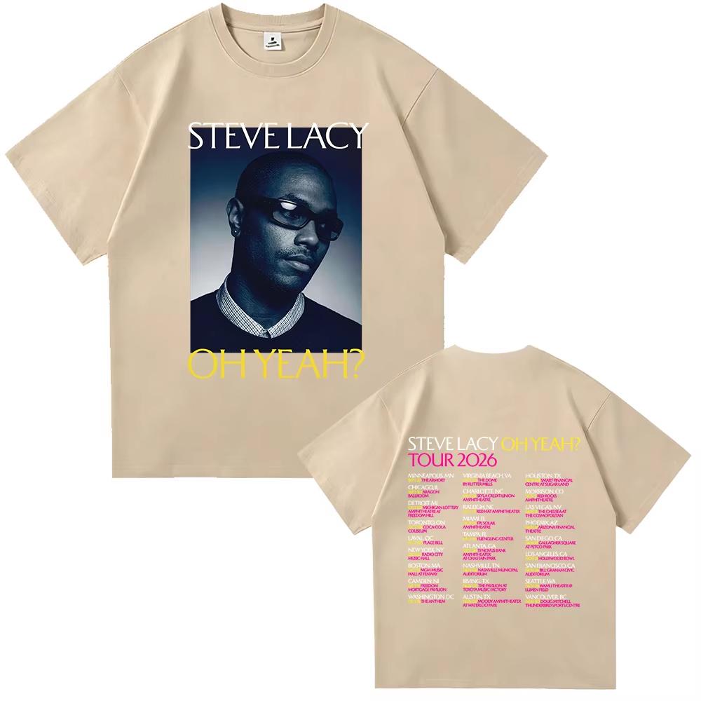 SteveLacy Oh Yeah Tour 2026 T Shirt Men Women Gothic High Street Oversized T-shirt Y2K Harajuku Punk Gothic Round T-shirt