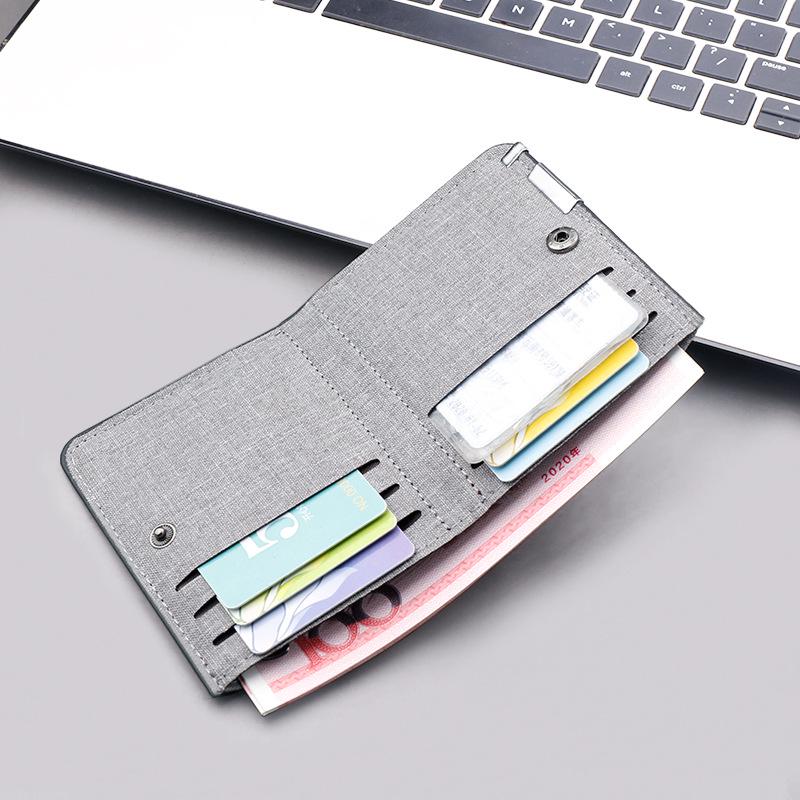 Men's Ultra-Thin Canvas Wallet: Minimalist Compact Card Holder & Money Clip