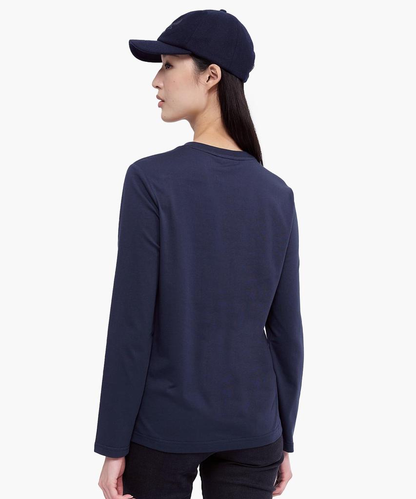 Aigle Official and Dark Size M Moisture-Wicking, Quick-Drying, Antibacterial, Odor-Resistant Long-Sleeve T-Shirt, Women's RP, Navy, (OTFBH64)
