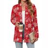 Women's Christmas Printed Lightweight Cardigan Long Sleeved Casual Loose Thin Fit With Pockets Cardigan Jacket