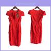 Breathable Polyester Blend Vneck Short Sleeve Dress For Office Wear