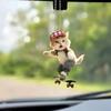 Cute Skateboard Cat Hanging Pendant Acrylic Sport Kitten Hanging Ornament For Car Rearview Mirror Cartoon Cat Keychain Charm