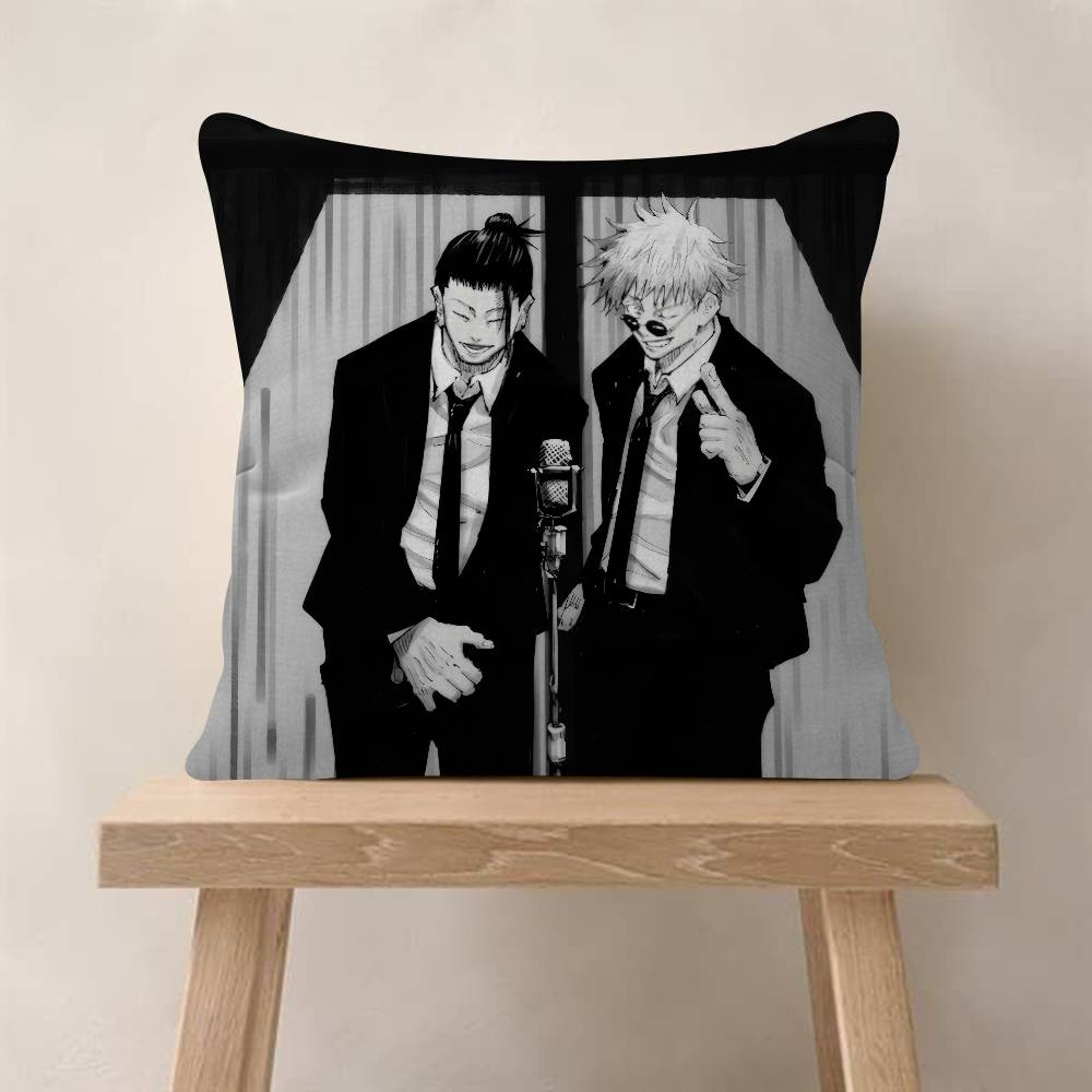 Anime gojo X geto Cushion Cover Pillowcase Upholstery Sofa Throw Pillow Home Decor Pillowcas