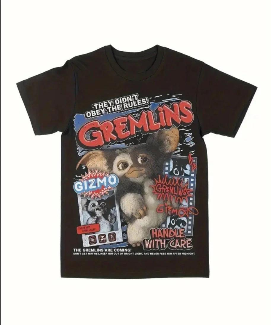 Gremlins Gizmo Black Men s T-Shirt Size XL / UK 42 Retro 80 s Movie Graphic Tee 3XL