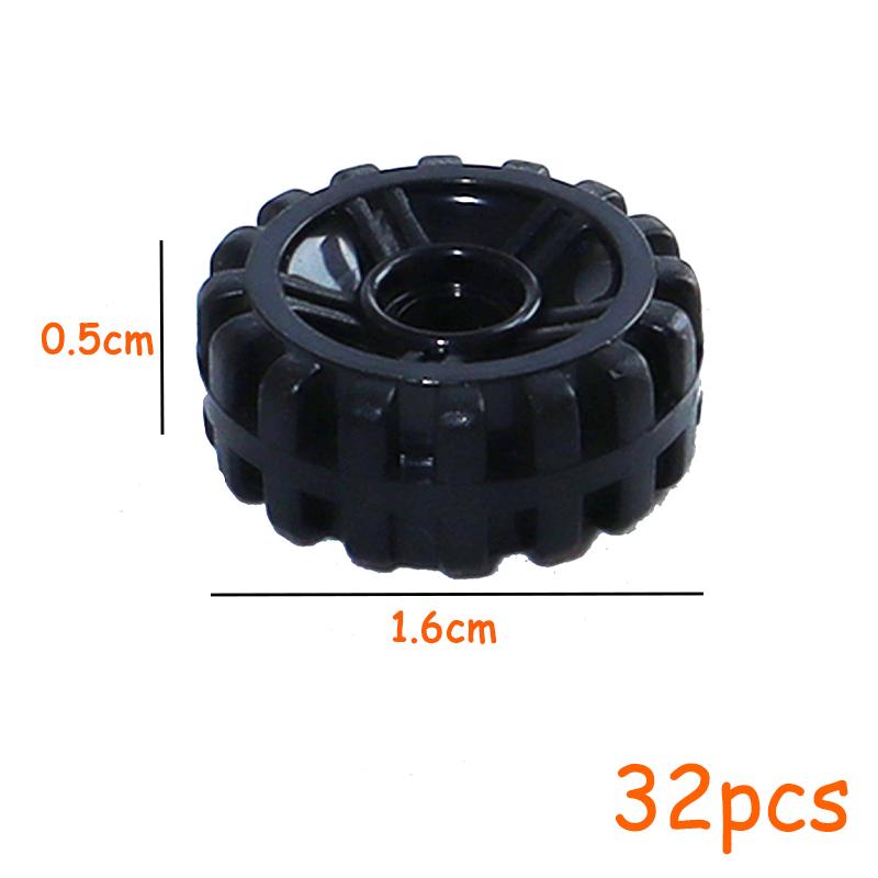 Non-Toxic Technical Tire Wheel Cross Hole Set Car Truck Wheels Hub Bricks Moc Motorcycle Tyre & Rim Construction Building Blocks Toys