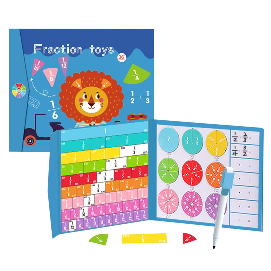 Magnetic Fraction Demonstration Book Multifunction Magnetic Fraction Tiles Fractions Manipulatives Gift for Kids