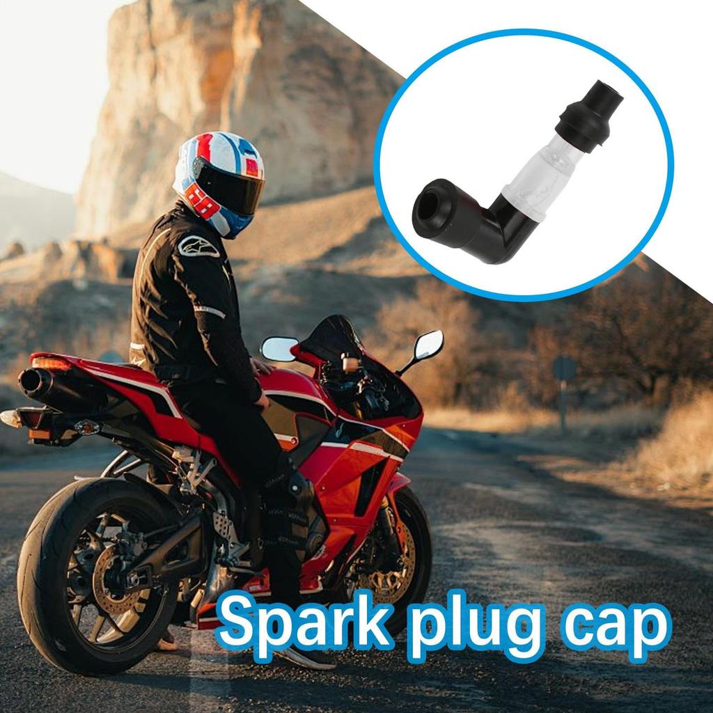 90 Degree Flickering Spark Plug Cap, Flashing Spark Plug Resistor | Motorcycle Dirt Bike
