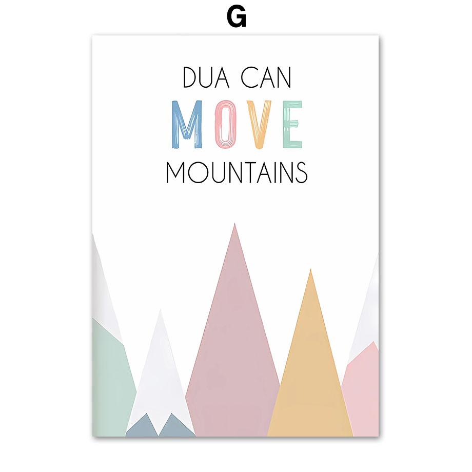 Mountain Sun Rainbow Quots Nursery Wall Art Canvas Painting Nordic Pink Posters And Prints Pictures Baby Kids Room Bedroom Decor