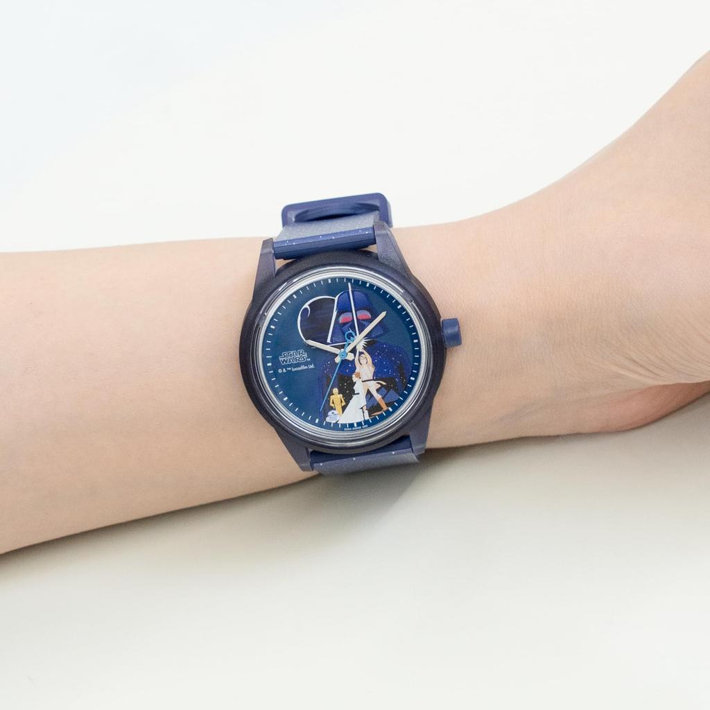 Citizen Star Wars Collection Luke Skywalker Smile Solar 10 ATM Water Urethane Blue Q&Q R00A-508VK Q&Q Watch, Analog, Resistance, Band, Men's