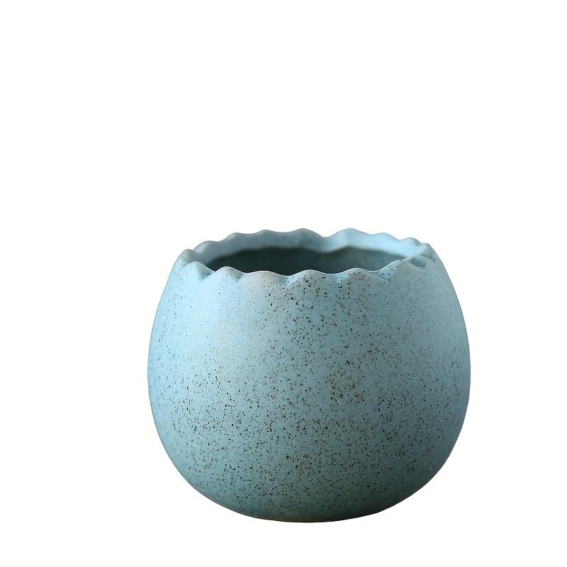 Drainage Half Dragon Egg Shell Design Ceramic Flower Pot Succulent Pots Garden Pots