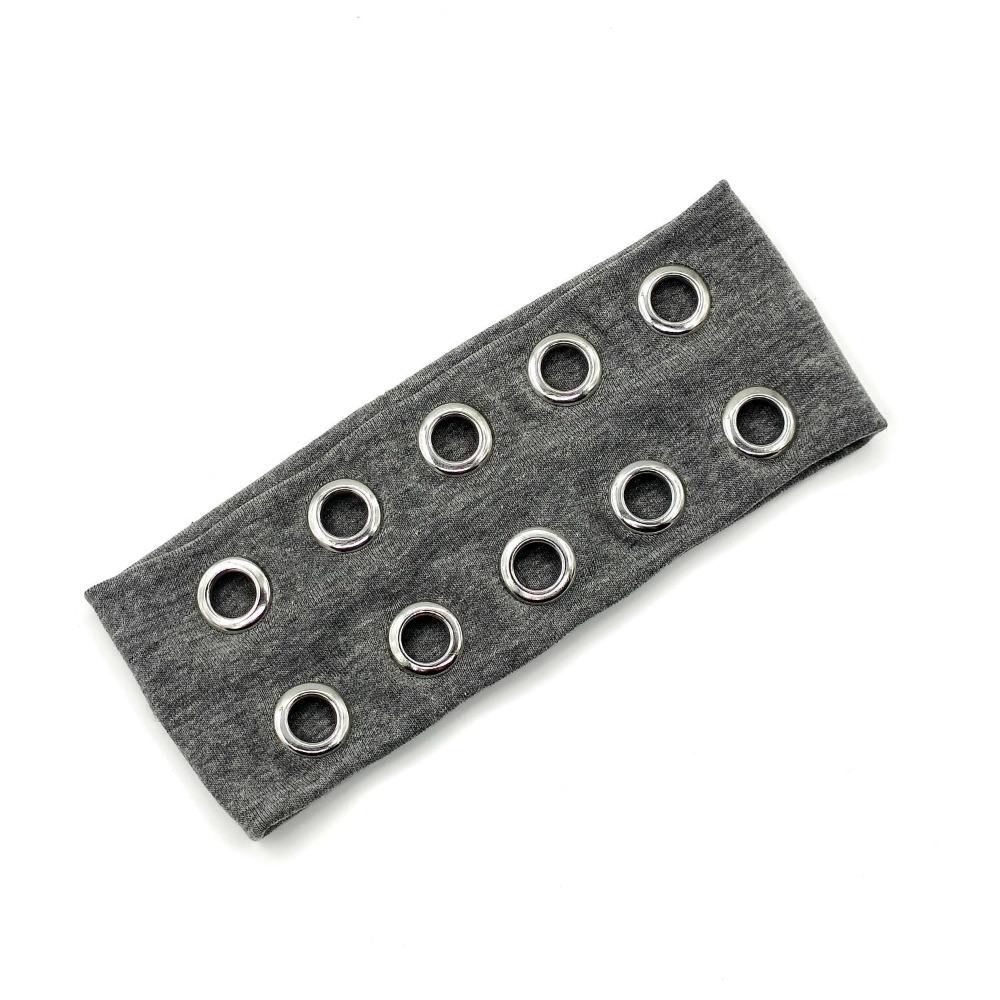 

Металлические рок-заклепки Повязки на голову Аксессуар для волос Полые люверсы Резинки для волос grey style 2