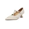 Fashion New Spring/summer Genuine Leather Women Shoes Pointed Toe Shoes for Women Fashion Retro Mary Jane Shoes High Heels Women Pumps