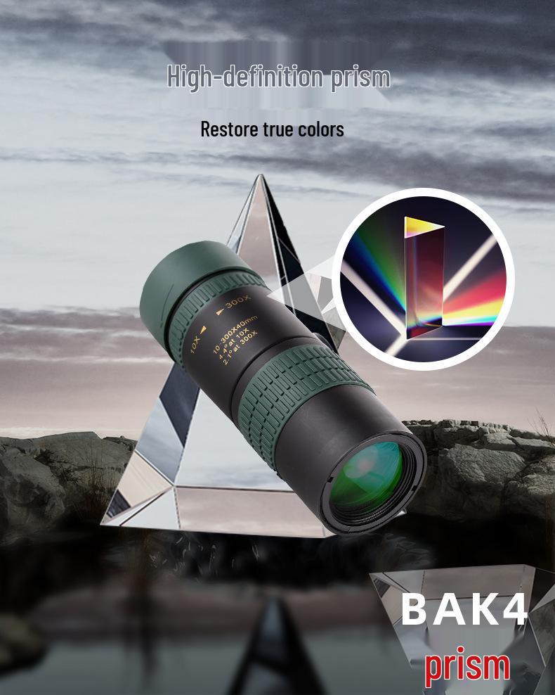 10-500x40 Monocular Telescope: HD, High Magnification, Portable, Military Green for Mobile Photography Outdoors