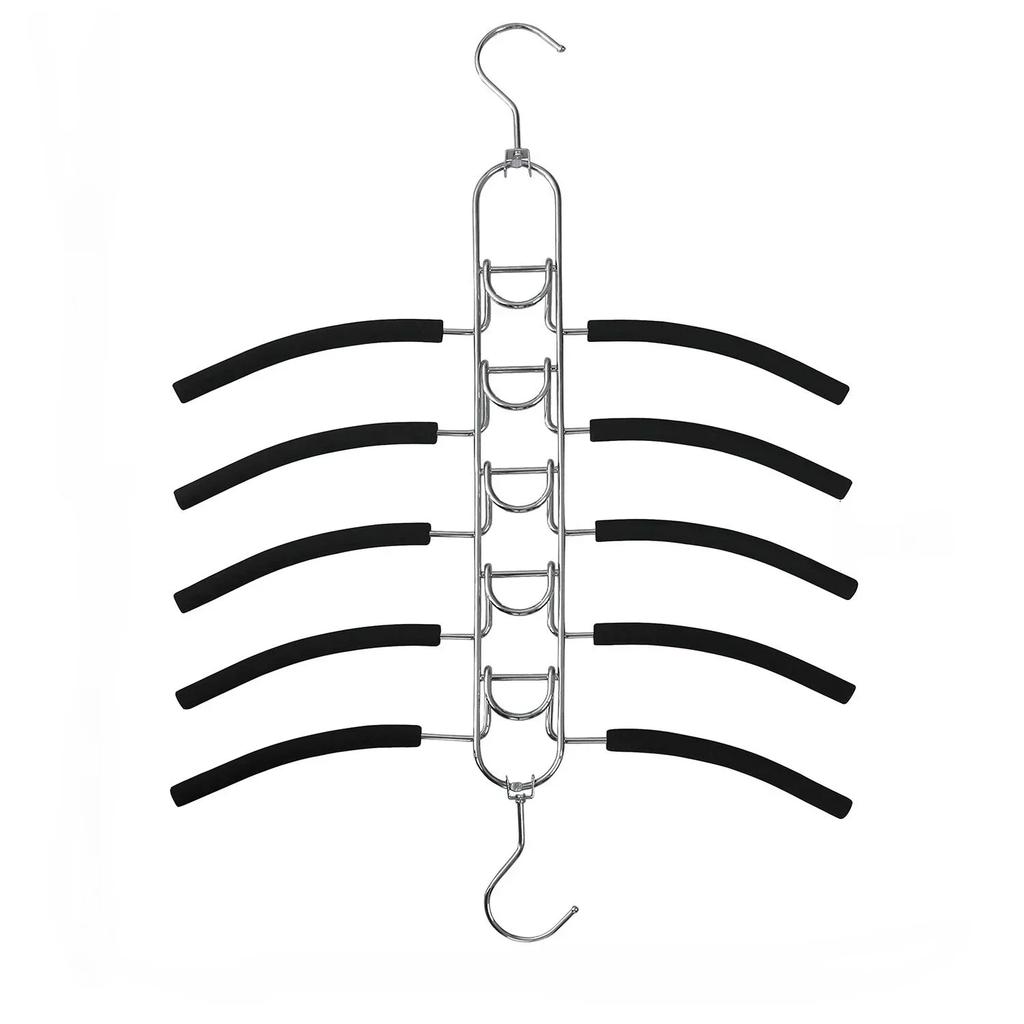 Metal Clothing Hangers, 5 Layers Anti Slip Padded Closet Organizer,Space Saving Magic Drying Rack, Heavy for Coat Suits Sweaters