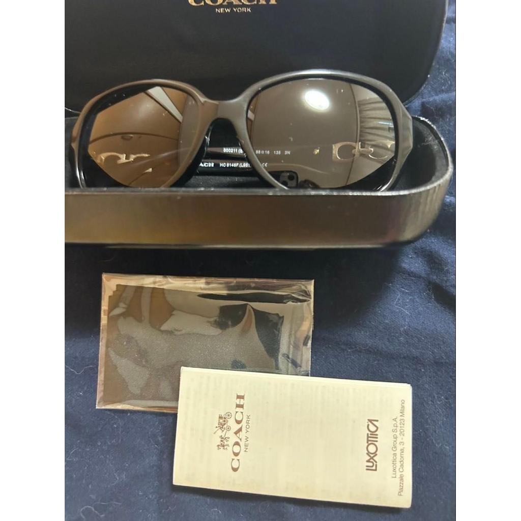 Used COACH Coach sunglasses HC8148F brown with case, unused