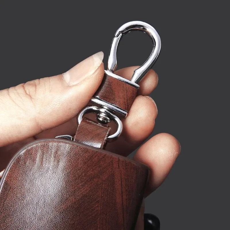 AALV1 Leather Car Key Case Full Cover Shell Keychain Bag For Volvo Xc60 Xc90 V40 V60 S60 V50 V90 S80 C40 XC40 V70 C30 C70 EX90 Rdesign