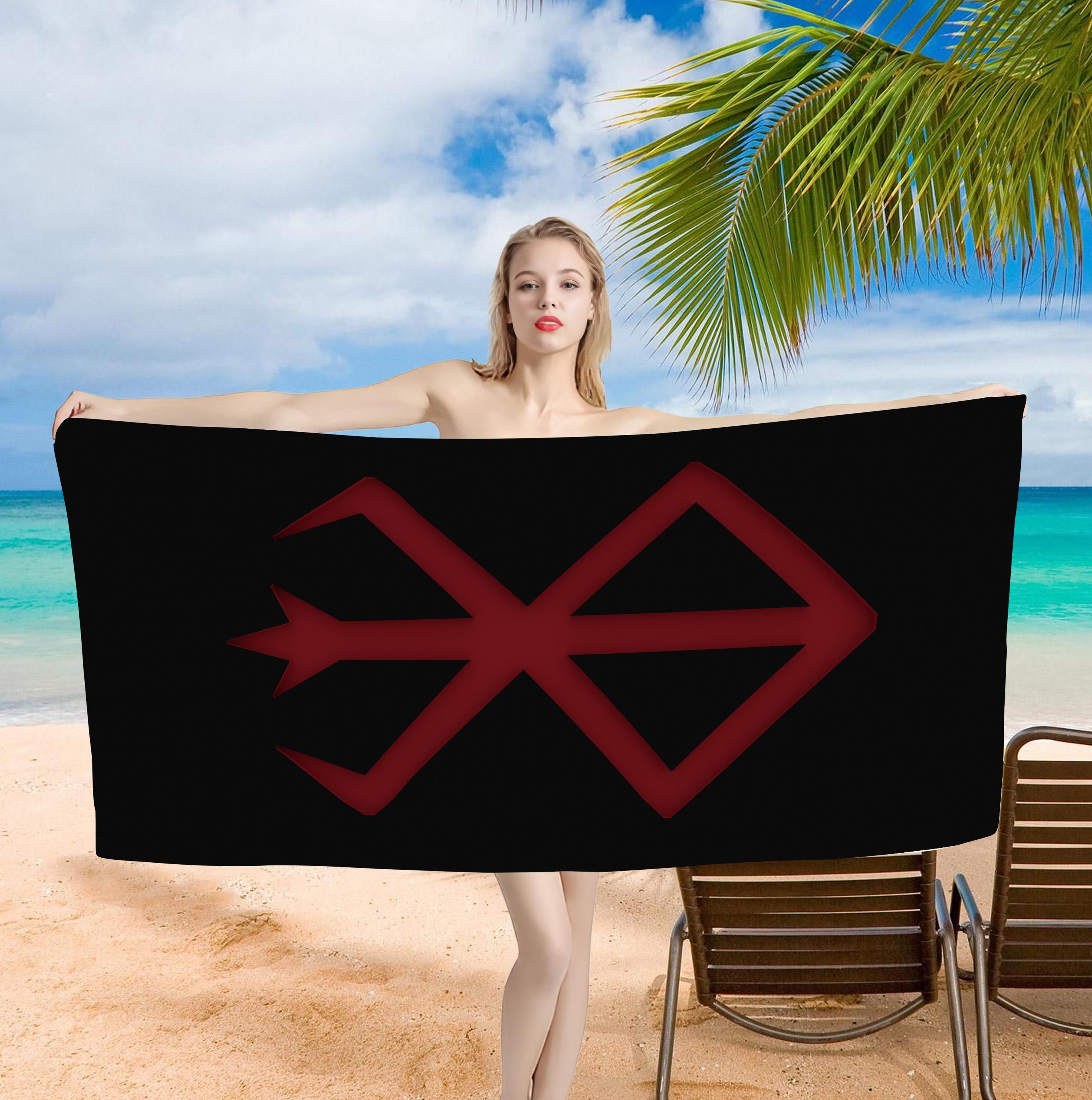 

Anime cartoon Berserks Printed Beach Towel One Piece Anime Bath Towel 75x150cm Bathroom Shower Washcloth Home Decor W40*H60(CM)