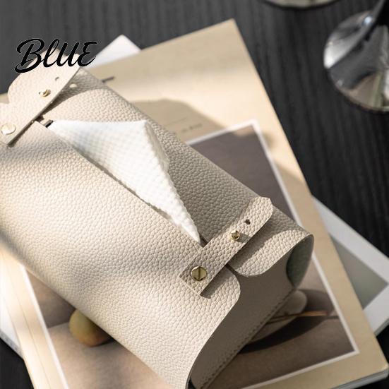 Household Tissue Box Faux Leather Box Minimalist Napkin Holder for Living Bedroom Container Room Desk Decorative Dispenser Cover Facial Tissues