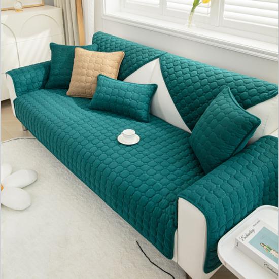 Подушка для дивана, универсальная для всех сезонов, простая противоскользящая подушка для сиденья в скандинавском стиле, зимний кожаный чехол для дивана, чехол для полотенца, мебельная продукция 45 * 45 pillowcase синий