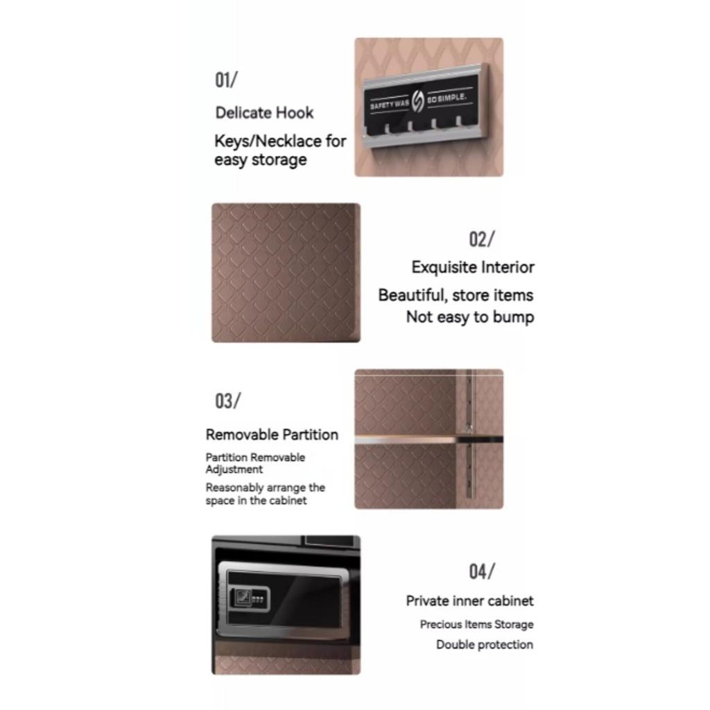 Anti-theft Alarm Digital Safe Deposit Box Small Home Office Safe Box All Steel Bedside Cabinet File Storage Rack