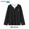 Jeanswest Teen's Faux Two-Piece Waffle Knit Long-Sleeve T-Shirt