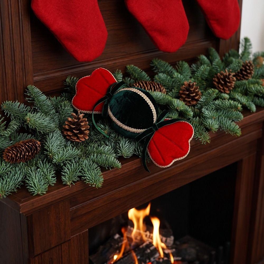 Soft Fabric Christmas Ball Decorations Decorative Xmas Candy Ornament Home Decor