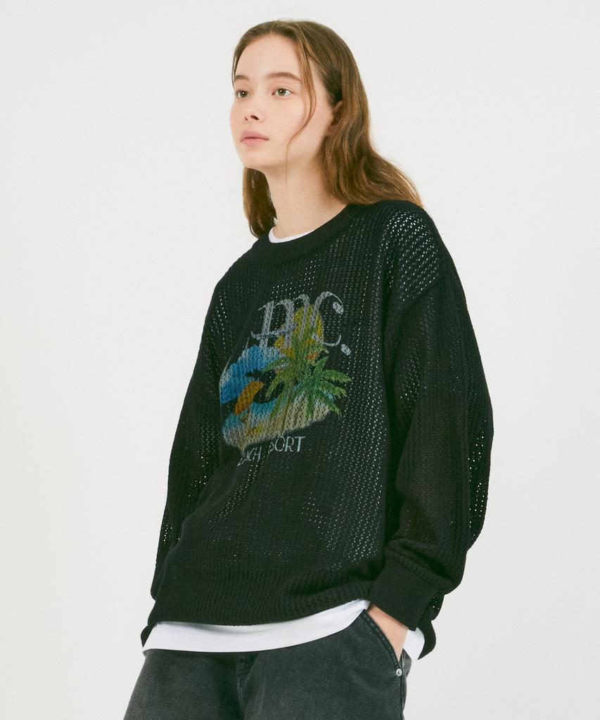 LMC Resort Mesh Knit Sweater Black