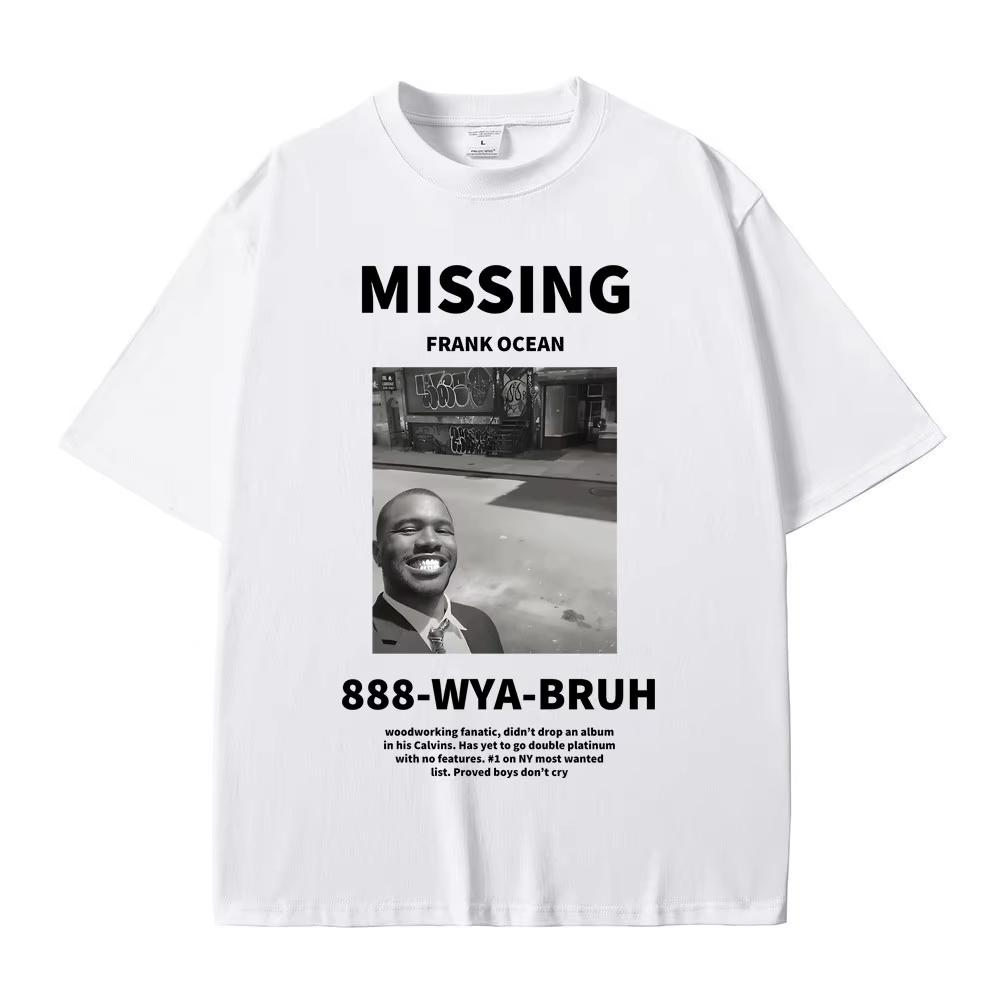 Rapper Frank Missing Graphic T-shirts Ocean Hip Hop T Shirts Blond Fashion T-shirt Men Casual Tshirt Women Oversized Streetwears