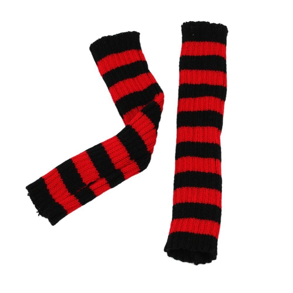 

Зимние перчатки Y2K Харадзюку Перчатки без пальцев Модные шерстяные перчатки Зима чёрный/красный