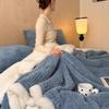Winter Lamb Fleece Blanket Thick Coral Nap Shawl Sofa Throw Milk Small Quilt