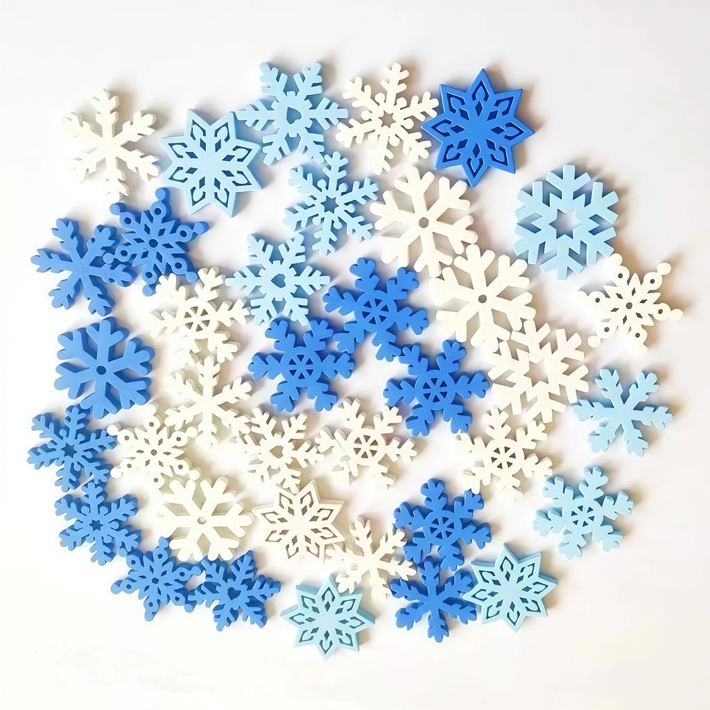 50pcs Wooden Snowflake Ornaments, Christmas Tree Decorations & Window/Door Accessories Snowflake Decorations for Handicrafts